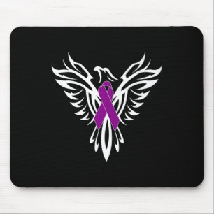 Mousepad Fênix Roxo de Consciência do câncer de pâncreas