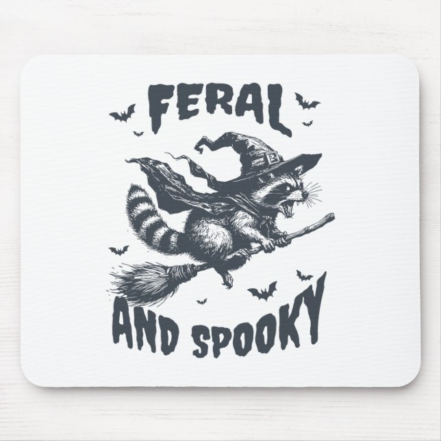 Mousepad Feral E Spookon Bruxa De Bruxas De Halloween Engra (Frente)