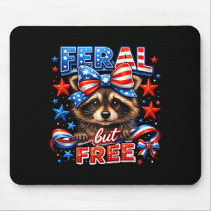 Mousepad Feral mas patriótico mapache mujeres niñas EUA