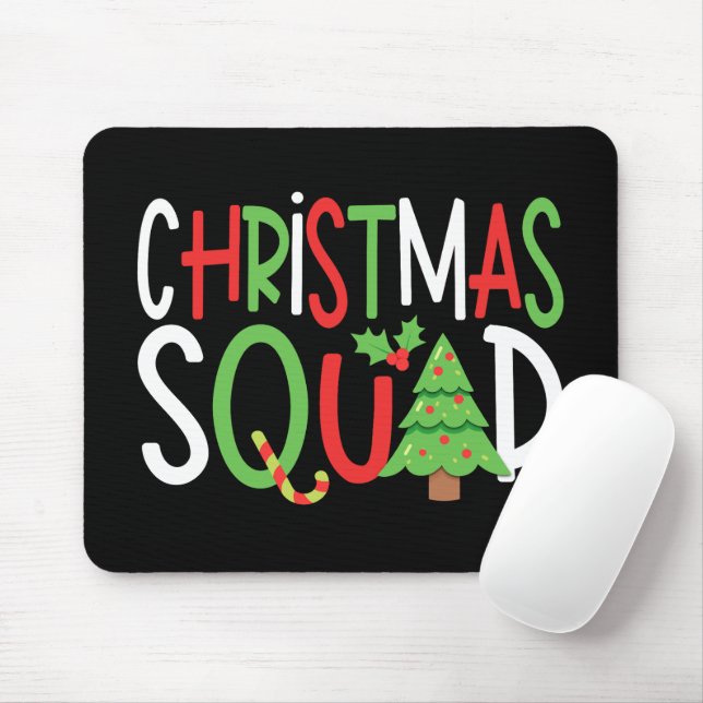 Mousepad Feriado da Família de Esquadrão de Natal Engraçado (Com mouse)