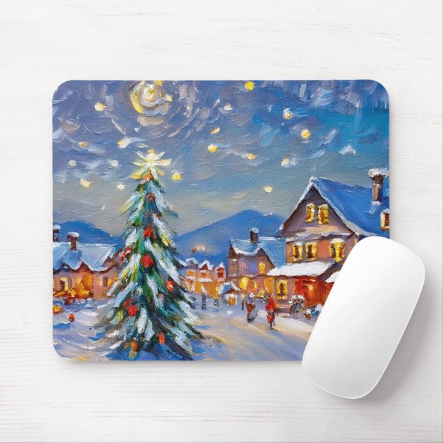 Mousepad Feriado da vila de inverno (Com mouse)