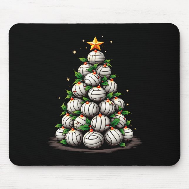 Mousepad Feriado de Árvore de Voleibol (Frente)