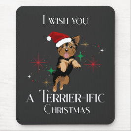 Mousepad Feriado de Natal Cachorro Feliz e Terrier