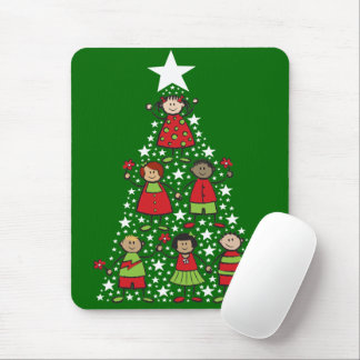 Mousepad Feriado de Natal das Crianças de Árvore de Cartoon