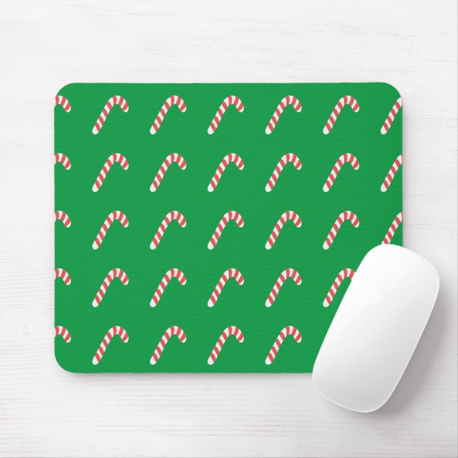 Mousepad Feriado de Natal Simples, Candy Cane Verde (Com mouse)