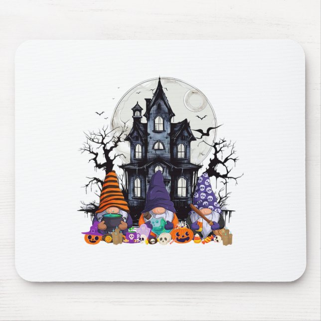 Mousepad Feriado de outono do Gnomo Witeen Pumpkin (Frente)