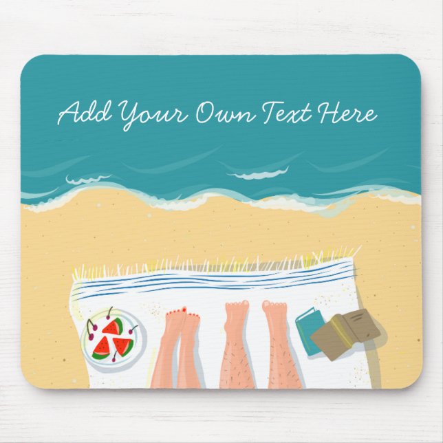 Mousepad Feriado de Texto Personalizado em Praia do casal S (Frente)