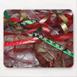 Mousepad Feriado Vermelho e Dourado das Fitas de Natal