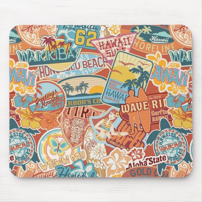 Mousepad Férias ao largo Waikiki Bay Hawaii (Frente)