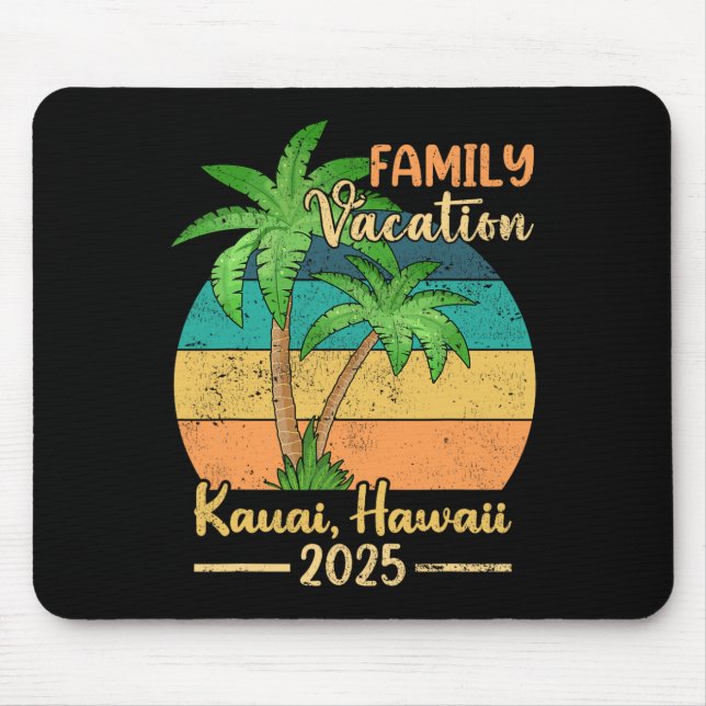 Mousepad Férias da Família Kauai Hawaii Beach 2025 Summer (Frente)