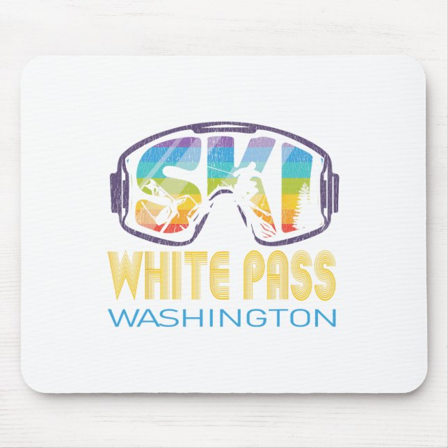 Mousepad Férias de Esqui Branco P Washington Esquiando (Frente)