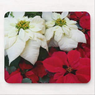 Mousepad Férias de Natal White e Red Poinsettias II