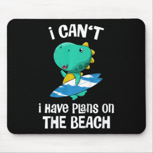 Mousepad Férias de Praia de Dinossauro Engraçado para Crian