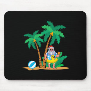 Mousepad Férias de Verão Tropicais Papai Noel Engraçado Nat