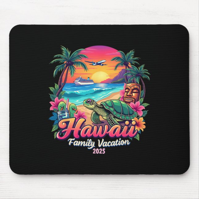 Mousepad Férias de Viagem de Combate de Verão no Havaí da F (Frente)