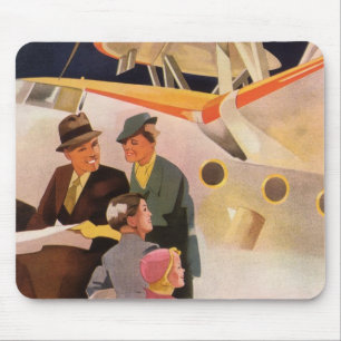 Mousepad Férias em família do vintage através das hélic