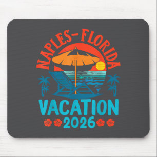 Mousepad Férias em praia de Naples Flórida 2026 Família Ver