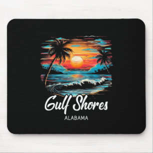Mousepad Férias Familiares Retro Sunset Alabama Golfo Loari