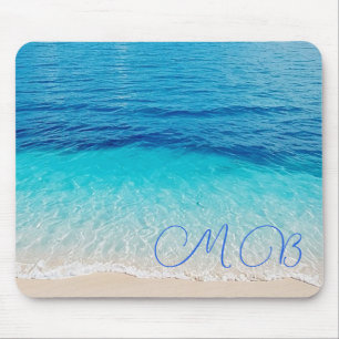 Mousepad Férias no Céu do Mar Aqua no Oceano Azul de Praia