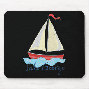 Mousepad Férias no Lago George Ny Barco à Vela Navegação