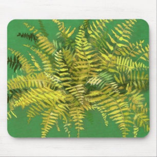 Mousepad Fern, frondes, verde-ouro-verde-verde-verde-verde-