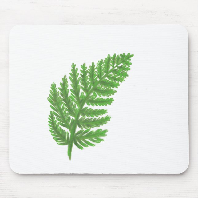 Mousepad Fern verde, folhagem verde, padrão botânico (Frente)