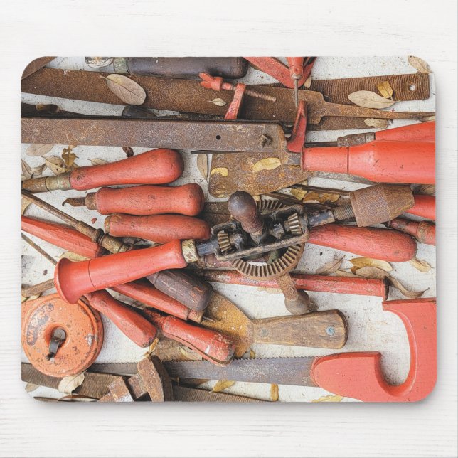 Mousepad Ferramenta Antiguamente Rustic Red Man (Frente)
