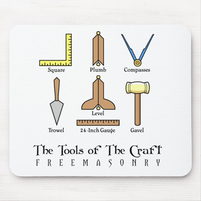 Mousepad Ferramentas de funcionamento maçónicas (Frente)