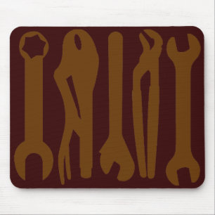 Mousepad Ferramentas - tons de marrom