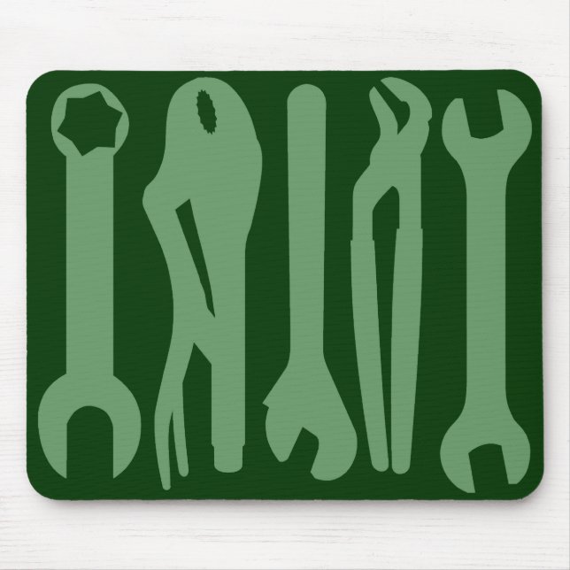 Mousepad Ferramentas - Verde do Exército em Verde Escuro (Frente)