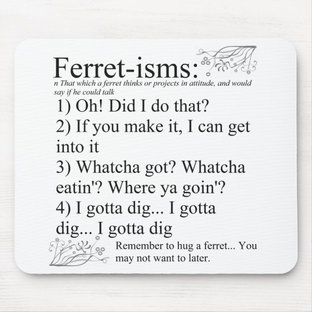 Mousepad Ferret-isms & Sayings (Frente)