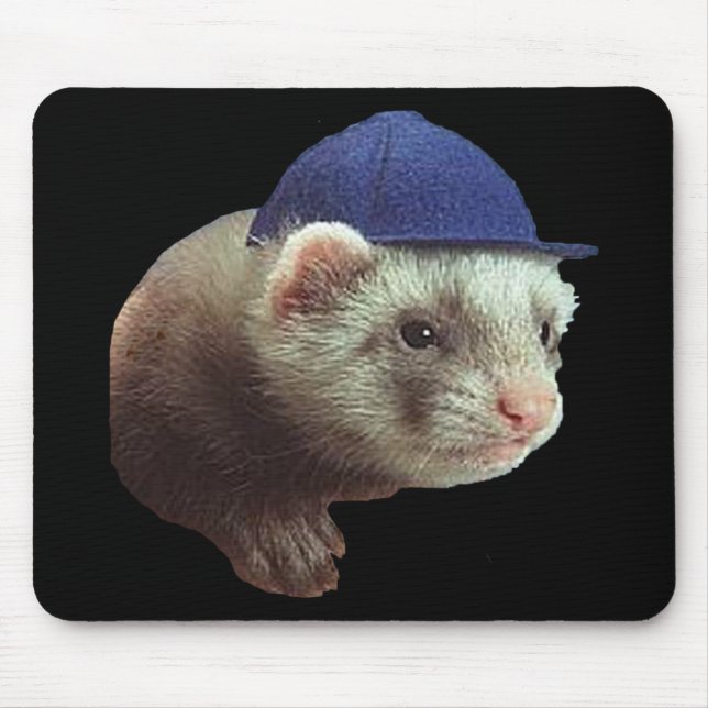 Mousepad Ferret Vestindo o chapéu (Frente)