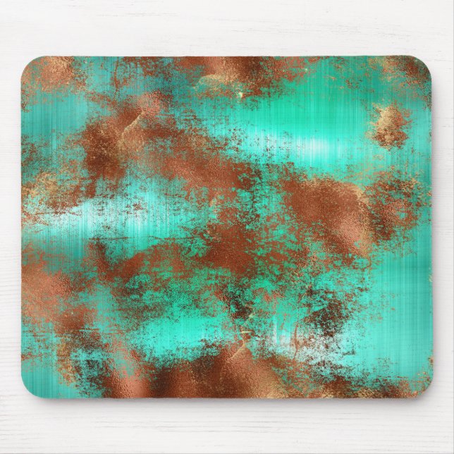Mousepad Ferrugem Turquesa Abstrato (Frente)