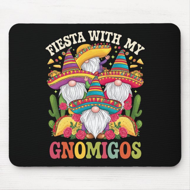 Mousepad Festa Com Meus Gnomigos Gnome Cinco De Maio (Frente)