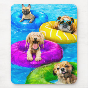 Mousepad Festa da Piscina dos Cachorros