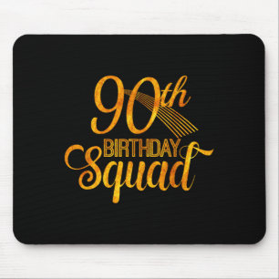Mousepad festa de aniversário de 90 anos, amarelo dourado