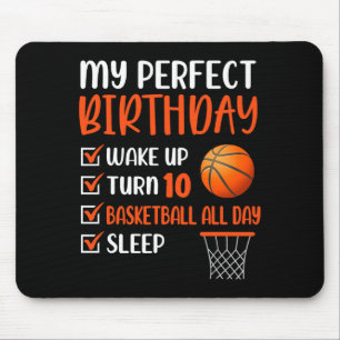 Mousepad Festa de Aniversário de Basquete de 10 Anos Menino