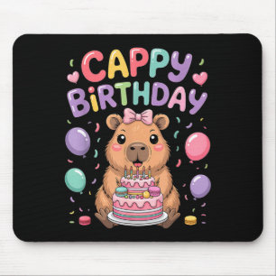 Mousepad Festa de aniversário de menina capivara fofa crian