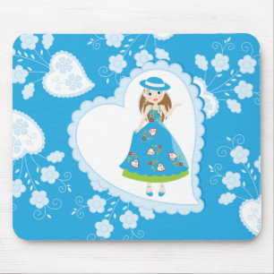 Mousepad Festa de aniversário de menina romântica