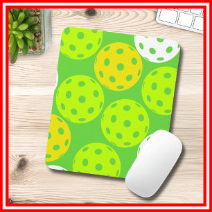 Mousepad Festa de Aniversário de Pickleball Esportes Verde 