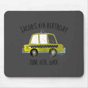 Mousepad Festa de Aniversário do Táxi Amarelo da Cidade de