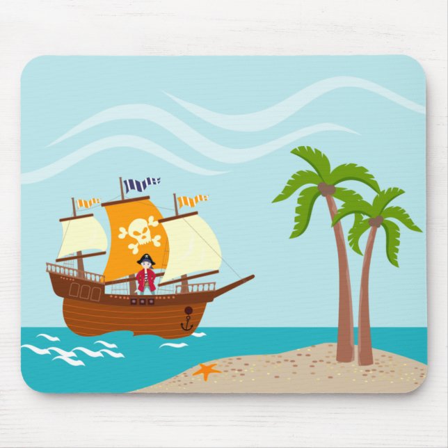 Mousepad Festa de aniversário infantil pirata (Frente)
