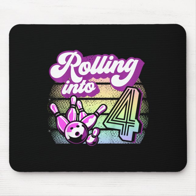 Mousepad Festa De Boliches De Crianças Caindo Em 4 Boliches (Frente)