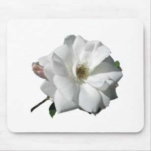 Mousepad Festa de Chuva de Rosas Brancas Flores de Casament