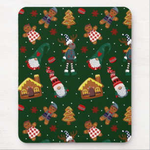 Mousepad Festa de Gnominho de Natal de Biscoito de Gengibre