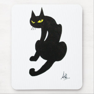 MOUSEPAD FESTA DE HALLOWEEN DO GATO PRETO