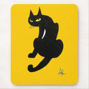 MOUSEPAD FESTA DE HALLOWEEN DO GATO PRETO