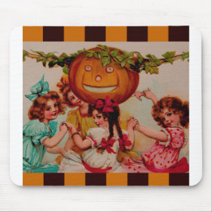 Mousepad Festa de Halloween Pumpkin Vintage Art