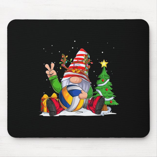Mousepad Festa de inverno Gnomo de Voleibol para Meninos (Frente)