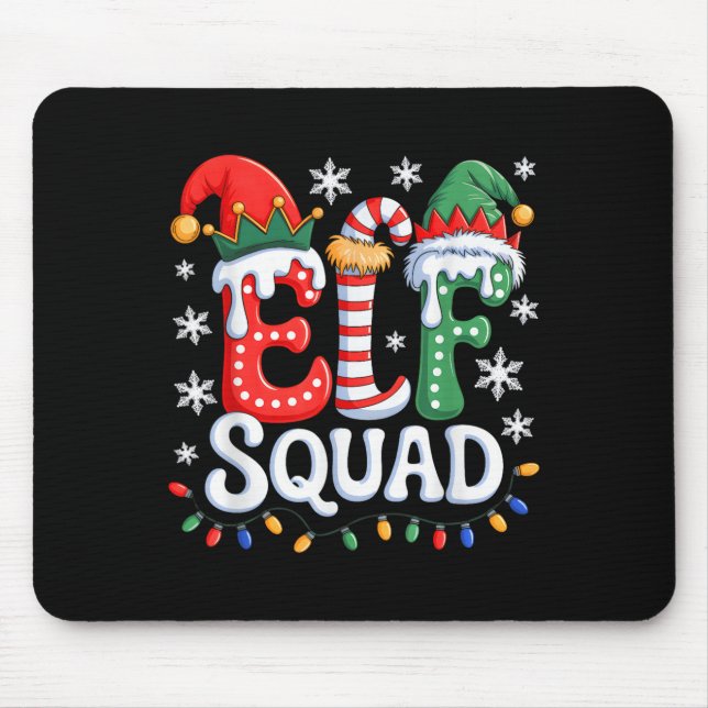 Mousepad Festa De Natal Da Família Groovy Elf Squad Elf Paj (Frente)